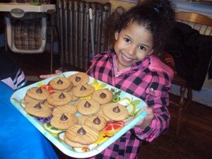 Sue Badeau Laurie with her cookie tray