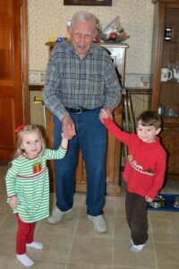 Daddy Skelton at 94 with Max & Avery